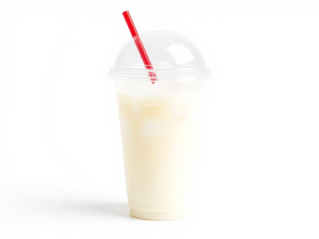 Coconut Lemonade in a clear cup with a red straw